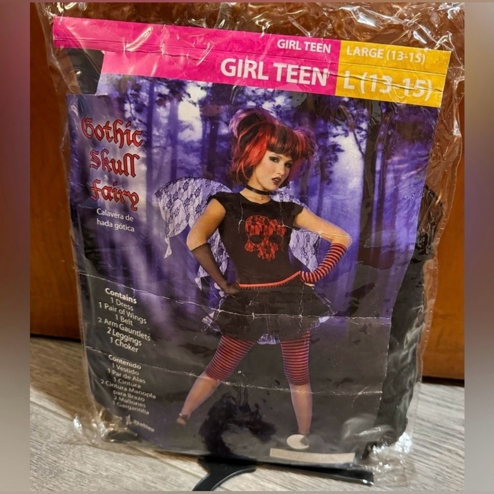 Gothic Skull Fairy Costume for Girl TEEN - Black and Red